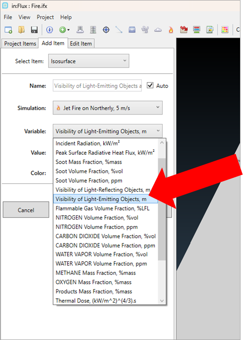 inFlux Smoke Visibility Variable Selection